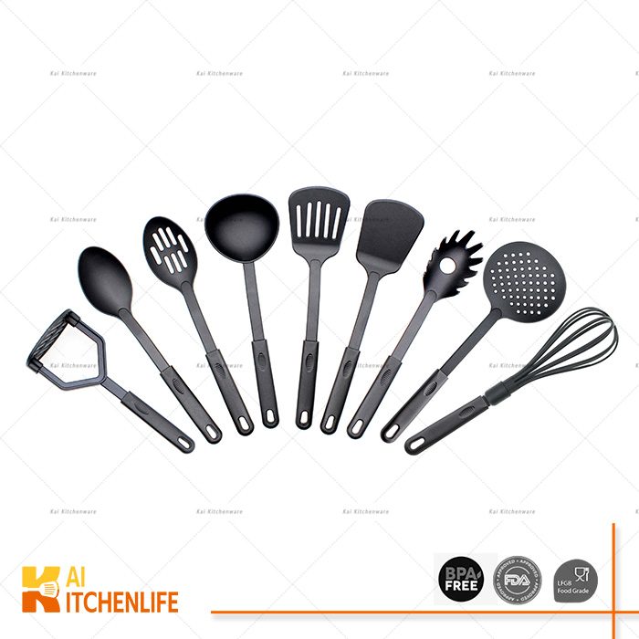 D00105 - Nylon Cooking Utensils Set,Black.psd | Kai Kitchenlife