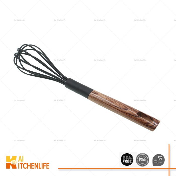D00164 - Whisk with Wood Grain Pattern Handle D24 | Kai Kitchenlife