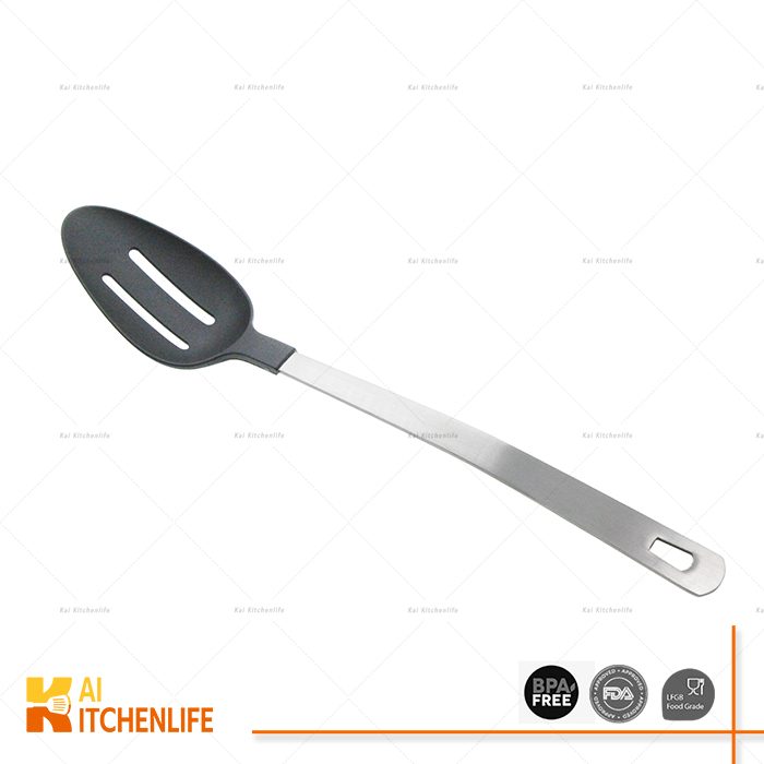 D00216 - Nylon Slotted Spoon with Stainless Steel Handle | Kai Kitchenlife