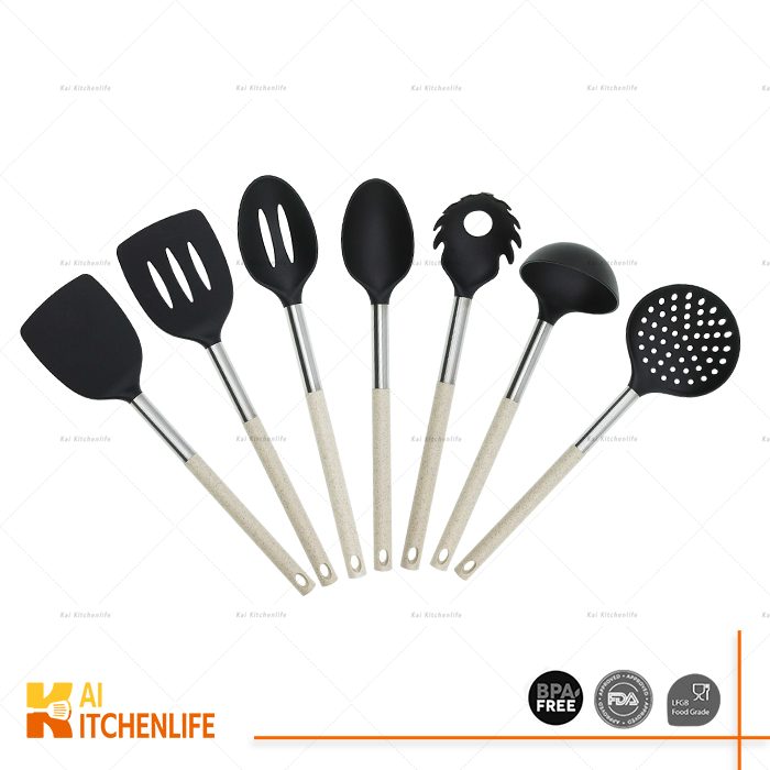 D00283 - Nylon Kitchen Utensils Set with Wheat-straw Handle | Kai Kitchenlife