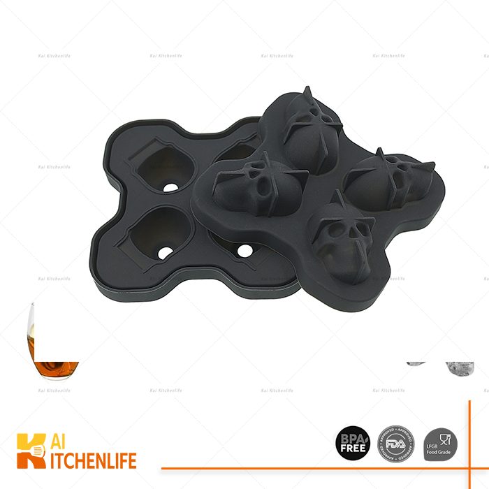D00308 - 3D Skull Ice Mold Tray | Kai Kitchenlife