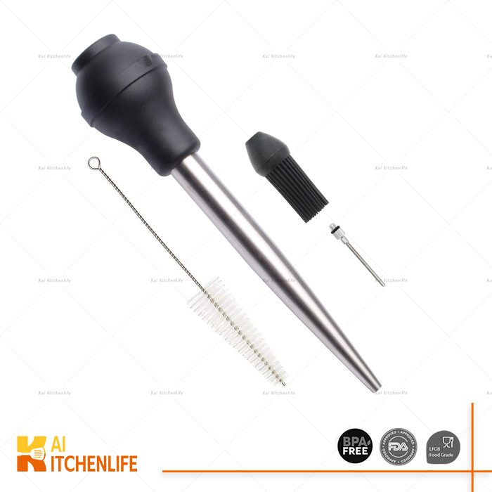 D00309 - Stainless Steel Turkey Baster Set with Silicone brush Head | Kai Kitchenlife