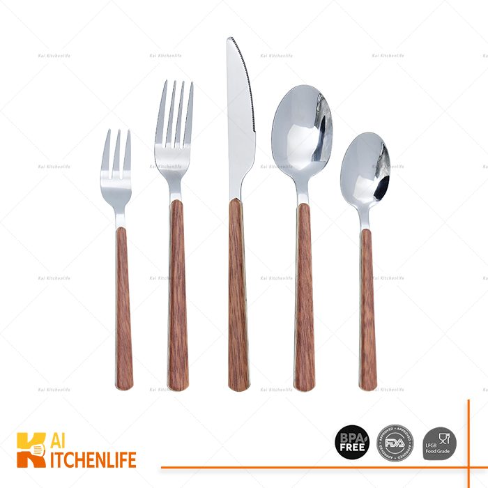 D00399 - Tableware Cutlery Set with Faux Wooden Handle | Kai Kitchenlife