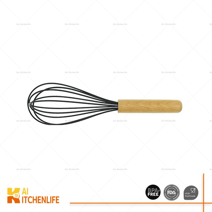 D00410S - Silicone Whisk with Wooden Handle | Kai Kitchenlife