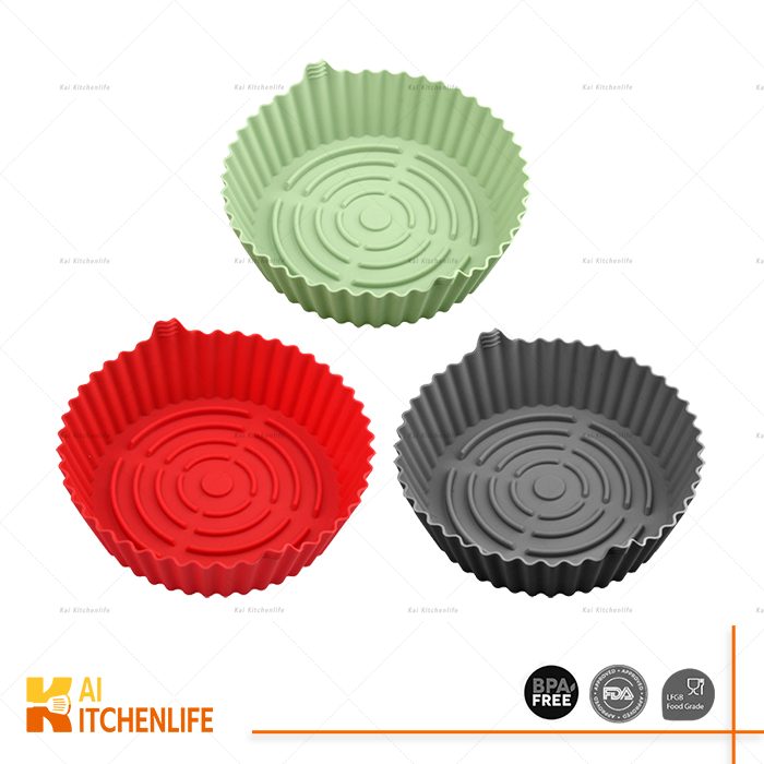 D00438 - Silicone Round Air Fryer Basket Set of 2 Size L | Kai Kitchenlife