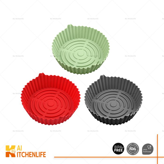 D00439 - Silicone Round Air Fryer Basket Set of 2 Size S | Kai Kitchenlife