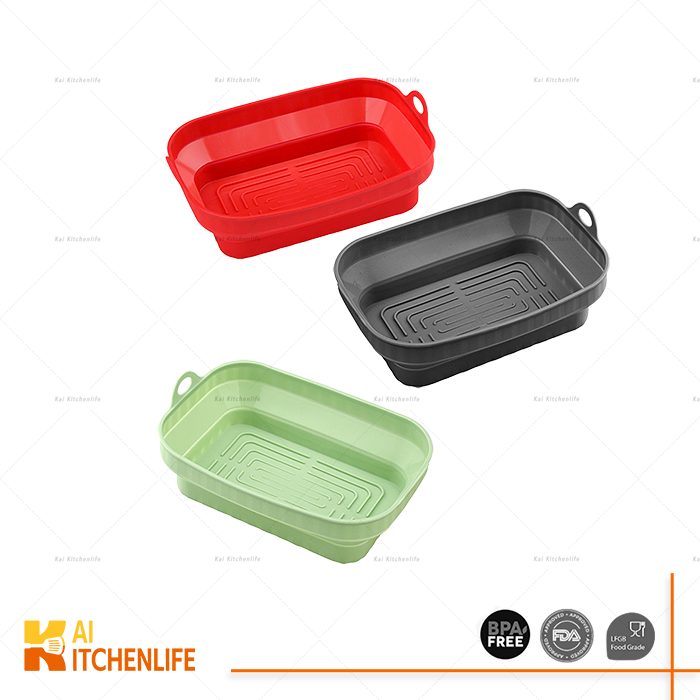 D00441 - Silicone  Retangle Air Fryer Basket Set of 2 | Kai Kitchenlife